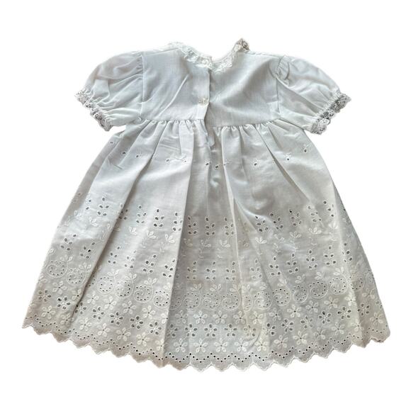 Vintage I.C. Kids White Christening Eyelet Gown, Slip & Bonnet size 0-6 months - Picture 5 of 12